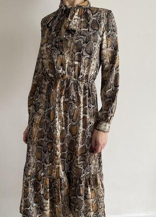 Платье zara из новой коллекции принт рептилия змеиное6 фото