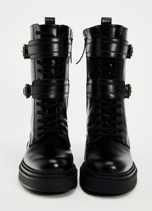Черные ботинки с пряжками zara new3 фото