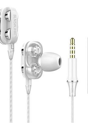 Вакуумні стерео навушники гарнітура провідні з регулюванням гучності та мікрофоном vv45w