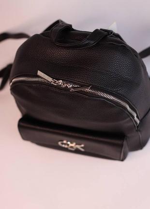 Рюкзак черный из эко кожи4 фото