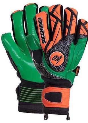 Перчатки вратарские soccermax gk-001 10 салатово-оранжевый (57508098)