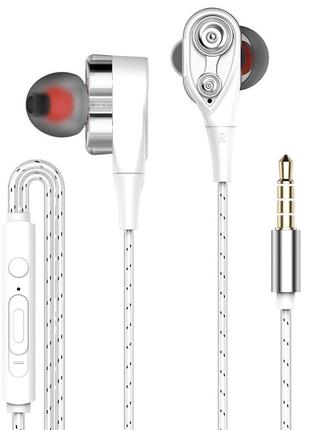 Вакуумні стерео навушники гарнітура провідні з регулюванням гучності та мікрофоном 4w
