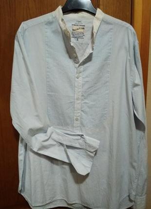 Рубашка  next  цвет  белый!! голубое на груди вставка . смотрите фото.