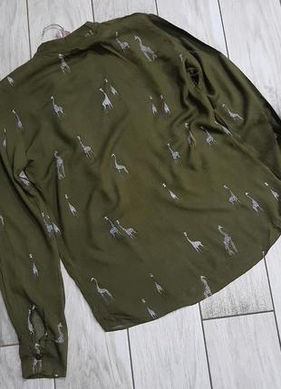 Дизайнерская блуза из вискозы в принт жираф s-m5 фото