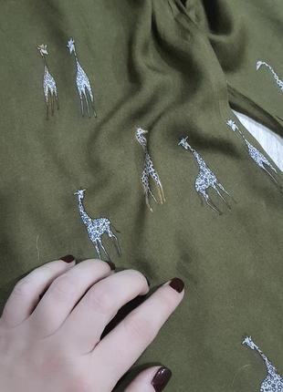 Дизайнерская блуза из вискозы в принт жираф s-m6 фото