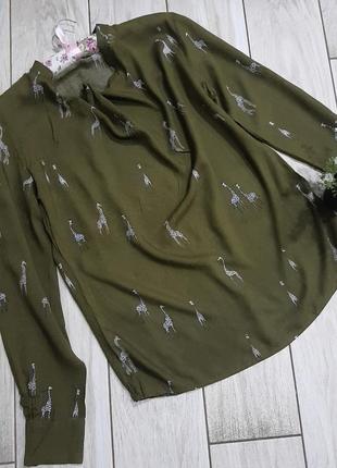 Дизайнерская блуза из вискозы в принт жираф s-m3 фото