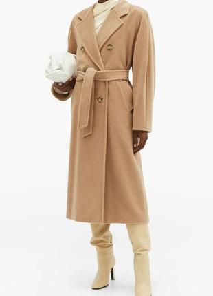 Пальто max mara бежевое шерстяное1 фото