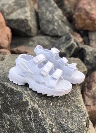 Fila white sandals, женские летние сандали, сланцы-шлепанцы-шлепки