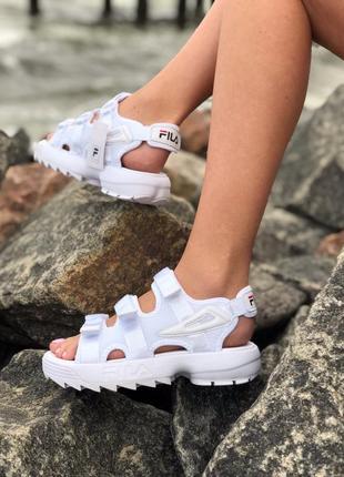 🍀💖fila sandals full white💖🍀женские летние сандали, сланцы-шлепанцы-шлепки фила, літні