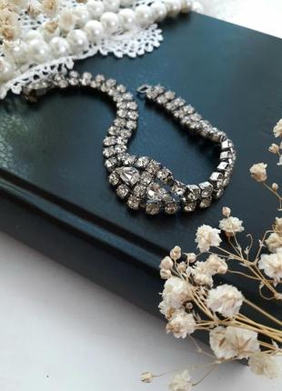 Браслет "капли росы" монтаниты кристаллы чехословакия винтаж