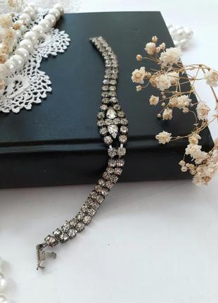 Браслет "капли росы" монтаниты кристаллы чехословакия винтаж