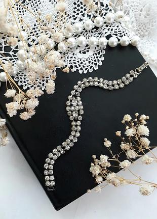 Браслет "капли росы" монтаниты кристаллы чехословакия винтаж