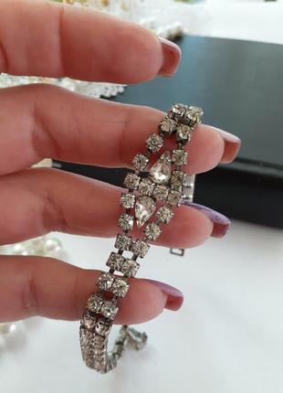 Браслет "капли росы" монтаниты кристаллы чехословакия винтаж