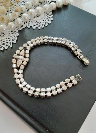 Браслет "капли росы" монтаниты кристаллы чехословакия винтаж