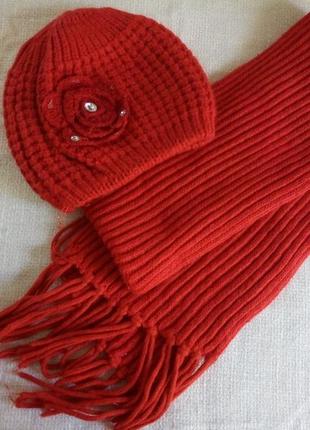 Зимовий комплект (шапочка і шарф) об"єм 50-54 см.