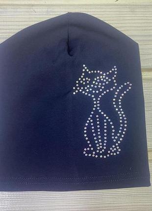 Шапка трикотажна на дівчинку 2-12 років