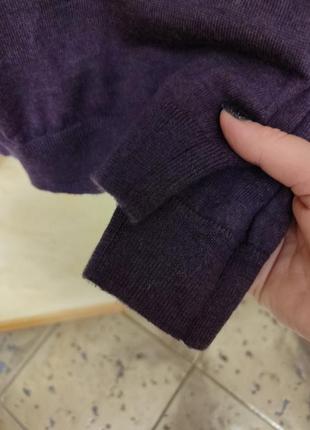 Красивый шерсть + шелк пуловер цвет тёмный фиолет5 фото
