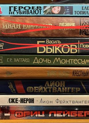 Книги фейхтвангер, пьюзо, хаггард, быков, ефремов, топильская