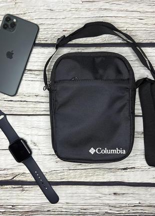 Сумка columbia чорного кольору / чоловіча спортивна сумка через плече коламбия / барсетка columbia
