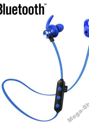 Вакуумні навушники та гарнітура бездротові bluetooth блютуз gu-98 / mp3 плеєр / сині