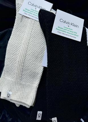 Calvin klein long sock 91% wool/шкарпетки/носки