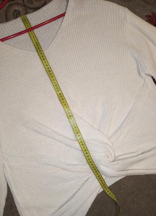 Шикарный,молочный,асимметричный свитер-джемпер,большого размера,shein5 фото