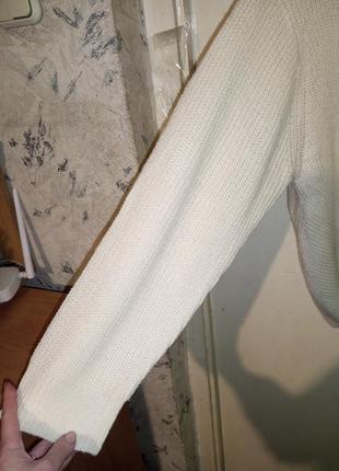 Шикарный,молочный,асимметричный свитер-джемпер,большого размера,shein10 фото