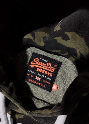 Мужское худи / superdry / толстовка хаки / кофта с капюшоном / military / свитшот / мужская одежда / чоловічий одяг / хаки2 фото