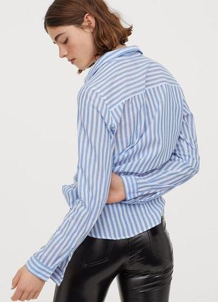 Хлопковая рубашка в полоску  h&m