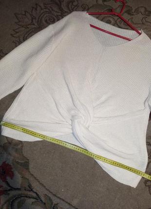 Шикарный,молочный,асимметричный свитер-джемпер,большого размера,shein6 фото
