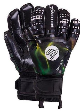 Перчатки вратарские soccermax gk-015 10 салатово-черный (57508110)