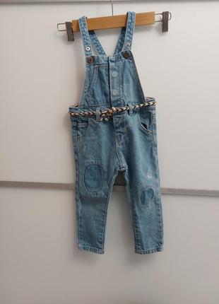 Джинсовий комбінзон з поясом zara