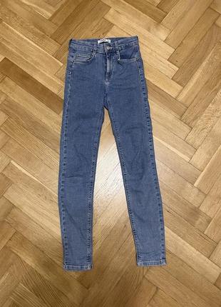 Джинсы pull &amp; bear skinny с фигурными швами сзади xxs 32
