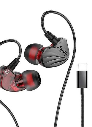 Вакуумные стерео наушники гарнитура проводные type-c с микрофоном для телефона, смартфона, мп3, пк yiozu rb55
