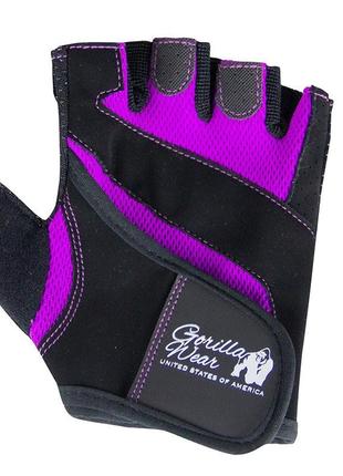 Перчатки женские fitness s черно-фиолетовый (07369001), gorilla wear