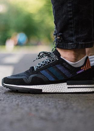 Кроссовки адидас зх чёрные, freak adidas zx 500 black кросівки адідас 5002 фото