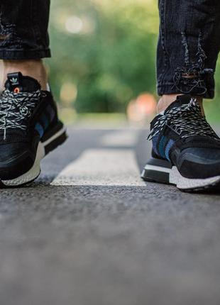 Кроссовки адидас зх чёрные, freak adidas zx 500 black кросівки адідас 5004 фото