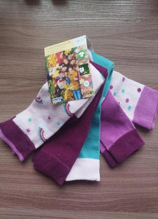 Шкарпетки для дівчинки високі бавовняні, розмір 19/22, німеччина, 5пар/упаковка