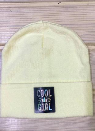 Шапка с отворотом рубчик 3-12 лет