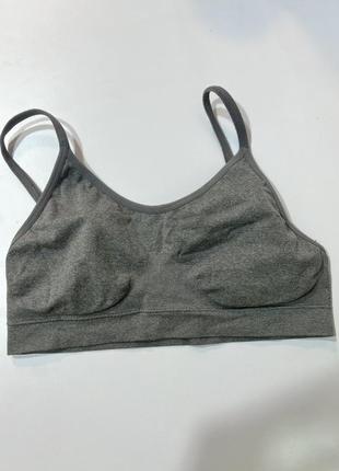Сірий безшовний топ / бюстгальтер