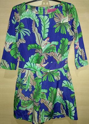 Boohoo twenty four seven fashion комбінезон короткий шорти папуги