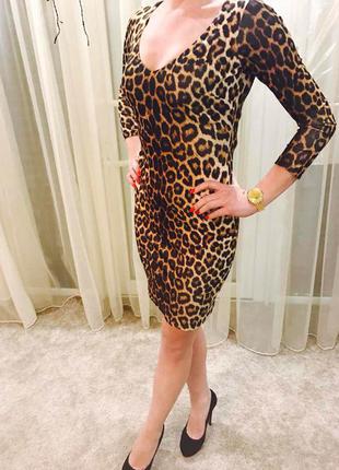 Шикарное леопардовое платье2 фото