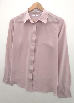 Uniqlo пудрово рожева шовк блуза sandro maje cos franchi akris peserico acne стиль5 фото