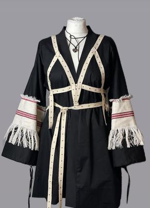 Кимоно / платье в стиле этно / на запах one size s - l