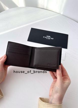 Coach 3 in 1 wallet чоловічий брендовий шкіряний гаманець кардхолдер кошельок шкіра коуч коач на подарунок хлопцю чоловіку