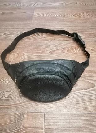 Поясная сумка-бананка кожаная