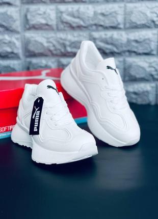 Женские кроссовки puma белые кожаные кроссовки пума