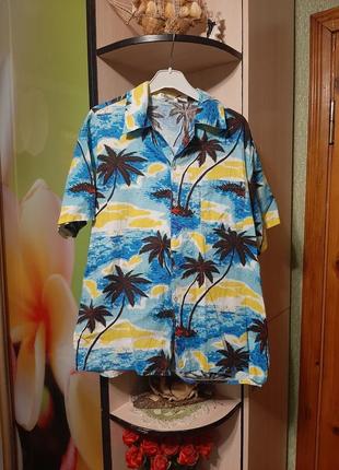 Гавайская рубашка тенниска1 фото