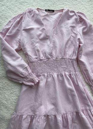 Короткое розовое платье от zara6 фото