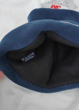 Флисовая шапка ✨thinsulate✨синяя шапка на флисе шапочка с отворотом pro company 3m thinsulate синяя4 фото
